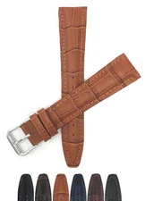 Bandini Extra Long Watch Band, Leather Strap, Alligator Pattern, 12mm - 20mm