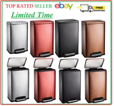 Stainless Steel 13 Gallon Step Trash Can Tramontina Garbage Bin Plastic Liner