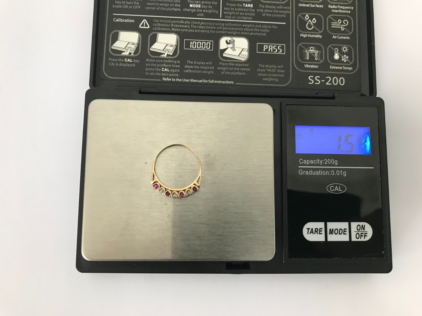 1990 Ruby Ring 9ct Gold Vintage Ruby & Cubic Zirc… - image 13