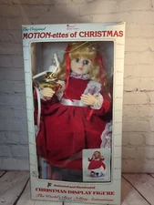 Vtg Christmas Telco Motion-ettes Animated Illuminated Sitting Girl Rare Works