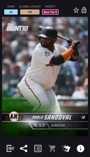 [DIGITAL CARD] TOPPS BUNT 2018 PABLO SANDOVAL BASE TIER 8 NEON SF GIANTS, 112cc