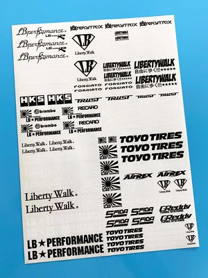 RC 10th scale DRIFT STICKERS decals DRIFTING JDM LIBERTY WALK clear pre cut
