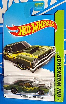 Hot Wheels 2014 Heat Fleet Series #212 '69 Dodge Coronet Superbee Green w/ MC5s