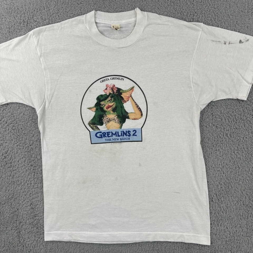 Camiseta De Colección Screen Stars SS XL Blanca Gremlins 2 El Nuevo Lote Greta Gremlin 1990 Foto 3 de 4