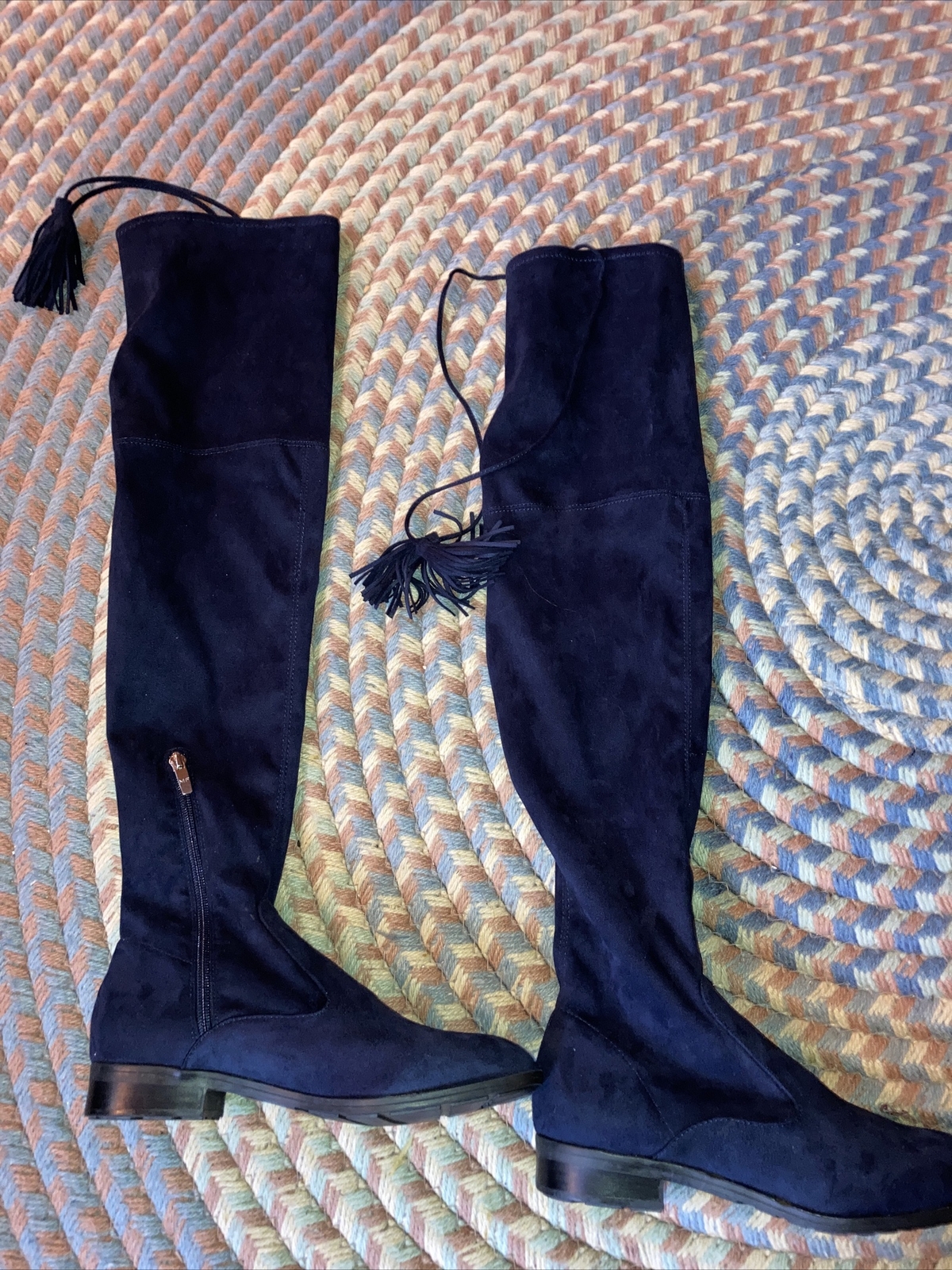 marc fisher Navy over the knee faux 