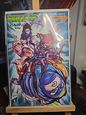 TMNT X NARUTO 1 SIGNED CALEB GOELLNER COVER E VINCENZO FEDERICI COA 2024 .