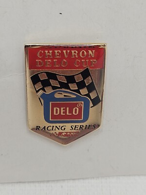 Vintage Chevron Delo Cup Racing Series Lapel Shirt Hat Collar Push Back Pin.
