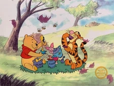 Disney WINNIE THE POOH TIGGER PIGLET Limited Edition Sericel Animation Art Cel