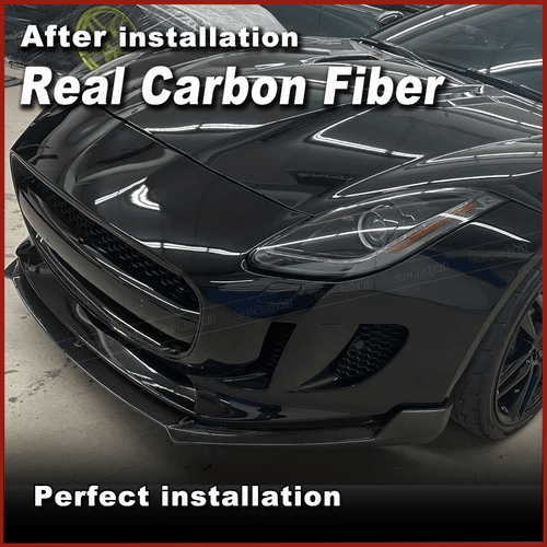 REAL Carbon Fiber Front Bumper Lip Body Kit Fit for Jagaur F Type 2-Door 2015-18 - Bild 2 von 9