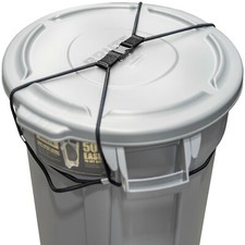 Bloqueo de bote de basura para animales/macaches, cable elástico grande cerradura de tapa de basura al aire libre