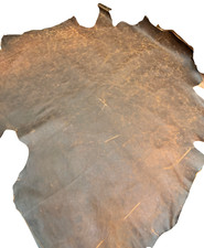 Crazy Horse Leather Hide Brown Oil Tan Waxy Cowhide  22 to 24 Sq Ft for Crafts