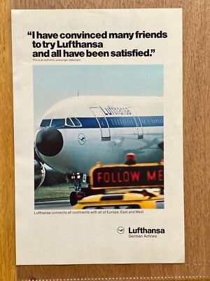 Lufthansa German Airlines Original 1978 Vintage Advert Werbung Reklame