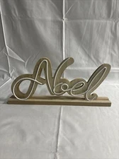 New! "NOEL" Wood Wire Cut Out Wood Sign Mantle Table DECOR Farmhouse Christmas