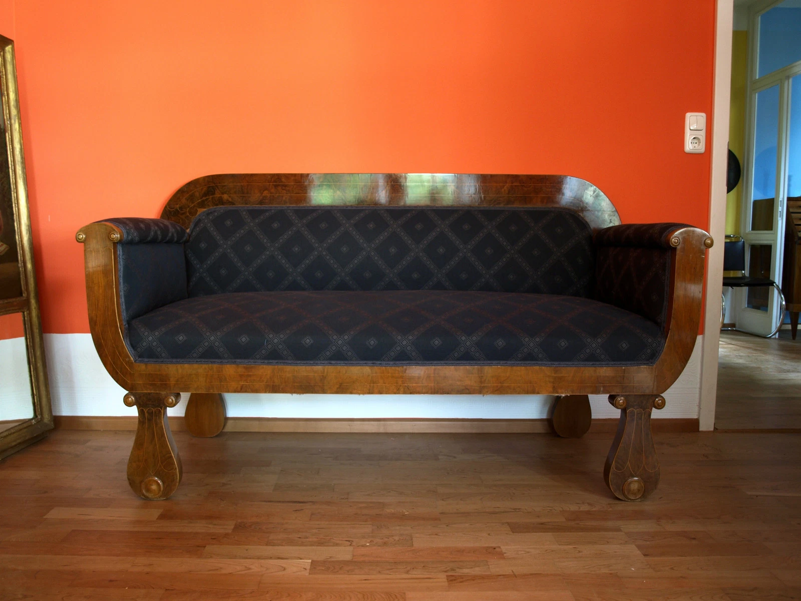Rare Biedermeier sofa around 1830, Schinkel design