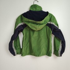 London Fog Windbreaker Jacket Boys S/8 Green Blue Full-Zip Hooded