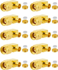10 PCS SMA Connectors SMA Male Right Angle Solder Connector for RG402 .141" Semi