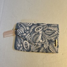 BAGSMART Jewelry Travel Storage Case Organizer Bag Blue/White Floral Design Cute