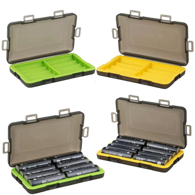 AA Akku Box 8-fach, wasserdichtes Etui, Organizer für AA/14500 Batterie, Silikon