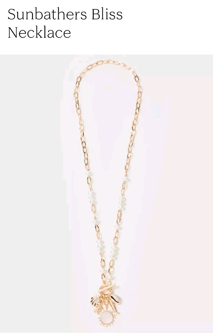 NWT Lilly Pulitzer Sunbathers Bliss Necklace Gold Metallic Sold Out New