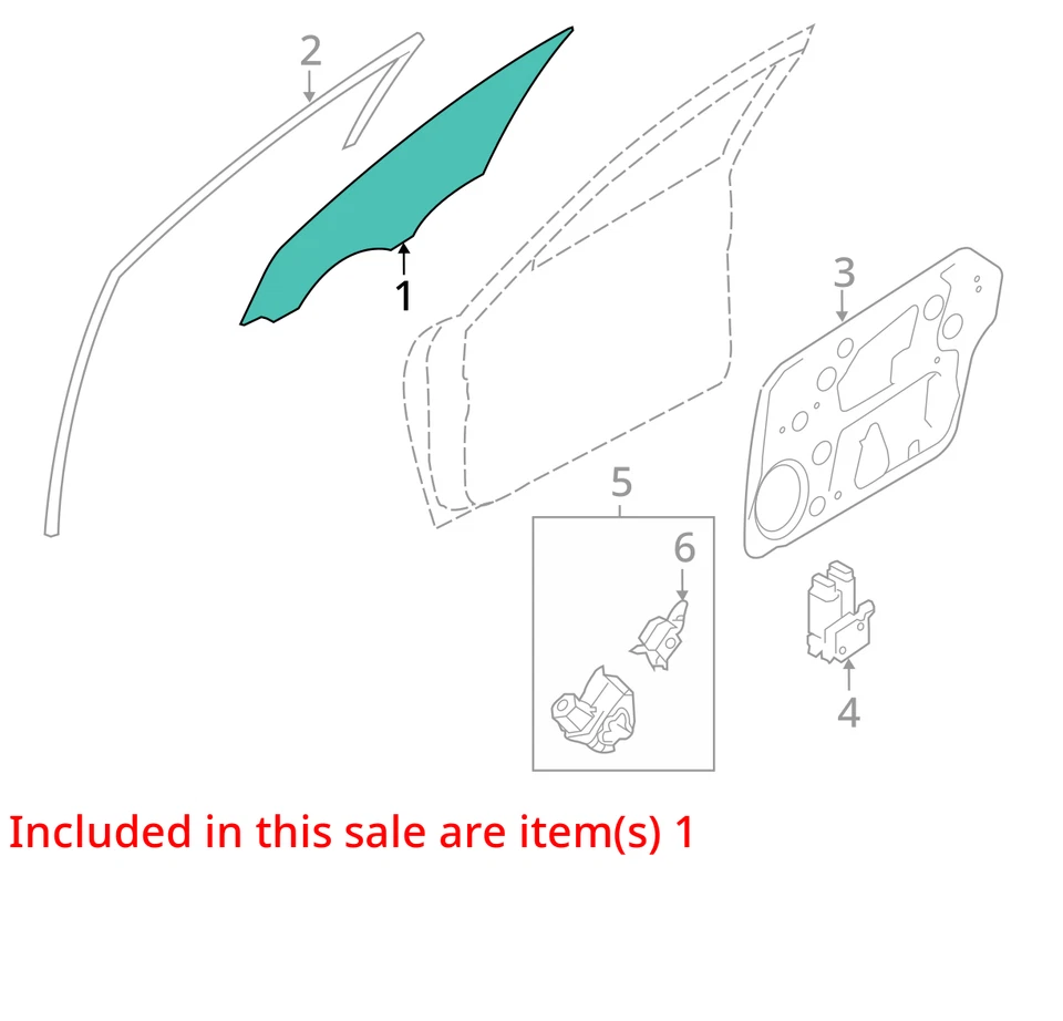 Front Door Glass/window HYUNDAI SONATA Right 11 12 13 14 15 - Image 2 of 3