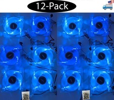 12pack 80mm x 25mm Blue LED 3pin Cooling Fan Array Kit for Open Mining/Gaming PC