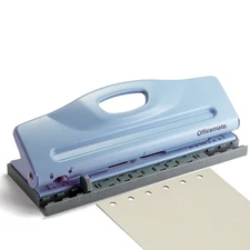 Adjustable 6-Hole Punch for Planners and Binders, 8 Sheet Capacity, Blue (90163)