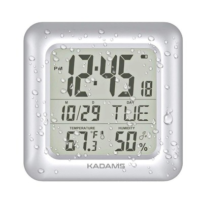 KADAMS Bathroom Clock 9.5'' Kitchen Wall Clock with Large LCD Screen â   Show