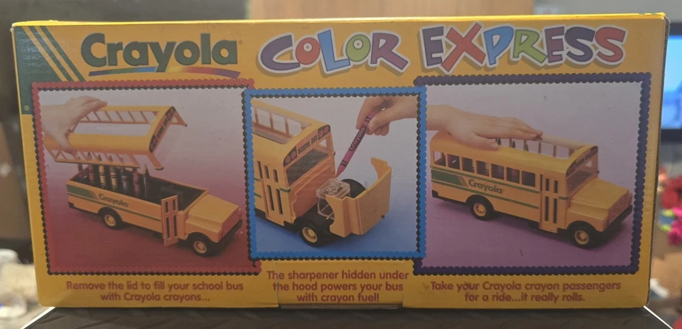 Crayola Color Express School Bus w 24 Crayola Crayons w/ Sharpener - 1993 - Image 4 of 4