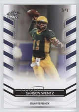 2016 Leaf Draft Exclusive Blue Blank Back 5/7 Carson Wentz #02 Rookie RC q3g