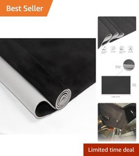 Soft Stain-Resistant Black Suede Headliner Material for Cars Homes - 96"x60"