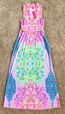 LILLY PULITZER PEARCE MAXI DRESS "Sunshine Vibes Engineered" Women's M 228 NEW