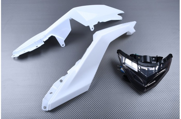 Coque arrière ABS à peindre avec feu LED fumé étanche pour Kawasaki Ninja 300 R