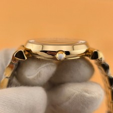 EMPORIO ARMANI WOMENS WATCH AR1907 YELLOW GOLD TONE STRAP & WHITE DIAL GENUINE