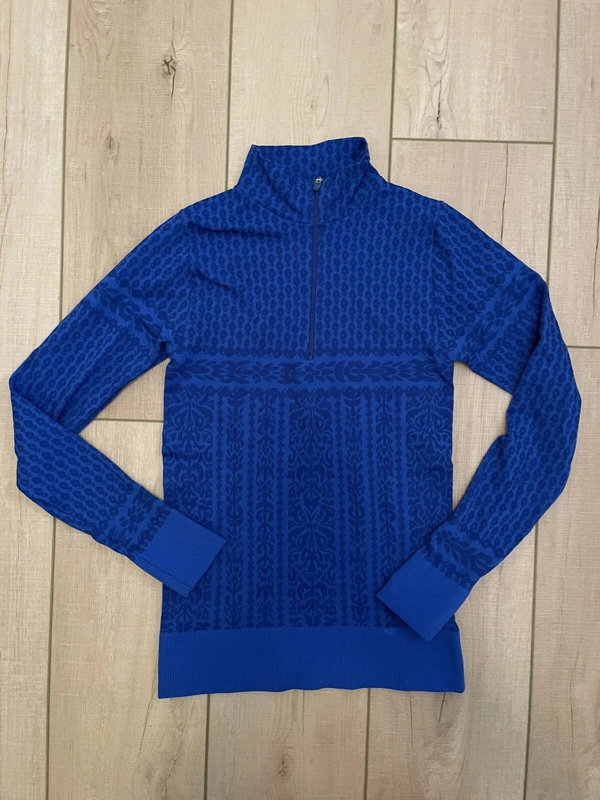 ATHLETA Quarter Zip Top Royal Blue Workout Base-layer Size XS