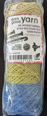 Rare: 200g of Darn good yarn DK Weight Naturally Herbal Dyed Recycled Silk Yarn