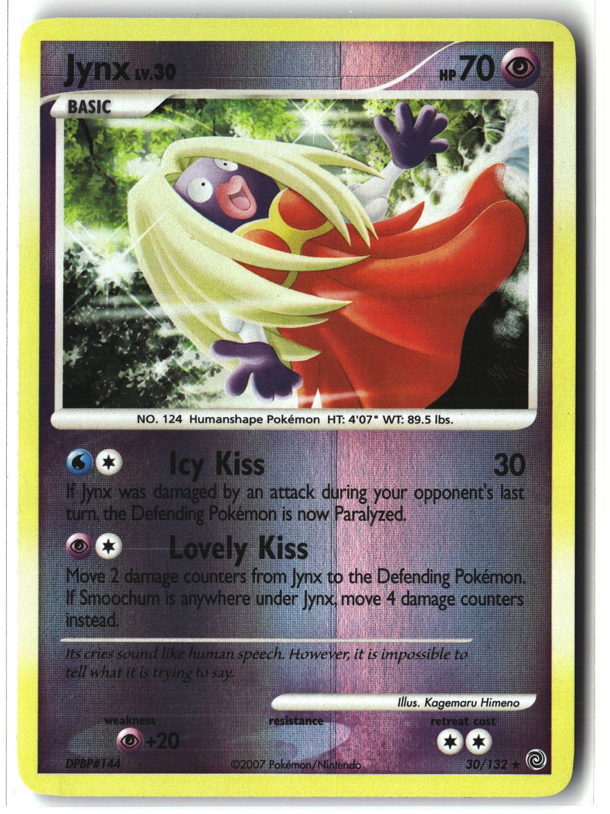 Jynx ⭐️ 30/132 Reverse Holo Rare Secret Wonders 2007 Pokemon NM