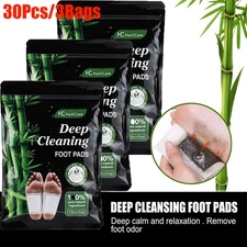 30Pcs Natural Deep Cleansing Detox Foot Pads Better Sleep Stress Relief Patches