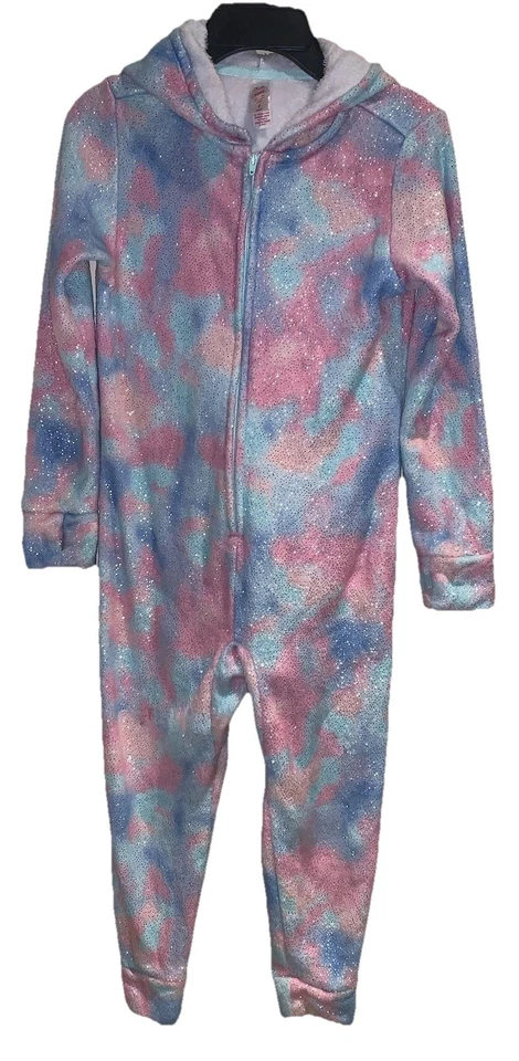 Pijama de una pieza con capucha dragón mágico tie-dye brillante para niña JUSTICE (Talla 7) Foto 2 de 4