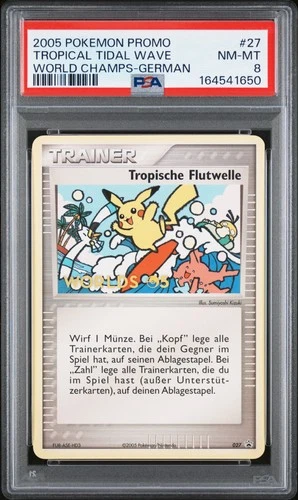 Pokemon Tropical Tidal Wave 2005 World Championship Promo 27 German PSA 8