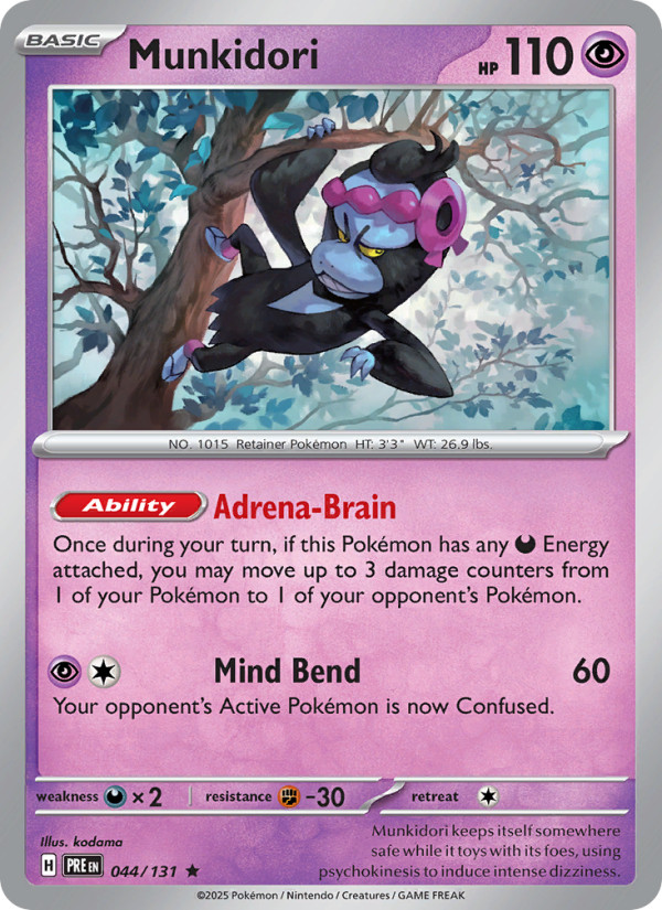 Pokemon Munkidori 44 / 131  SV: Prismatic Evolutions  - Reverse Holo