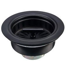 KONE Black Kitchen Sink Drain Matte Black Sink Strainer 3-1/2 Inch Drain Asse...