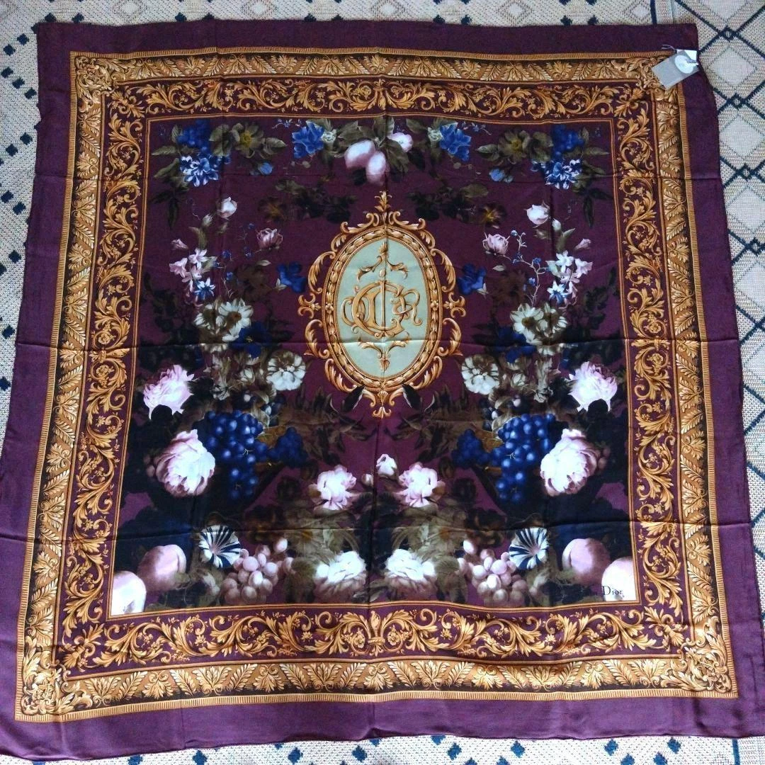 Foulard Christian Dior soie vintage vintage authentique deadstock pas utilisé