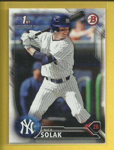 Nick Solak RC 2016 1st Bowman Draft Prospects Rookie Card Yankees Texas Rangers - Picture 1 of 2