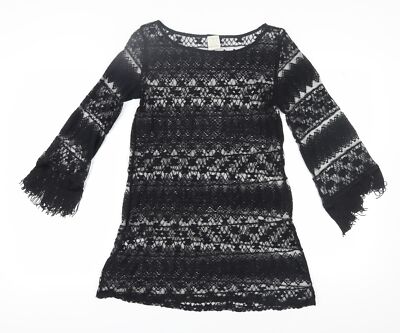 Ella Moss Damen Etuikleid schwarz S 3/4 Arm
