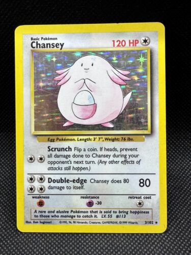 Chansey Holo [HP] Base Set - 3/102 Pokemon Card [1999] - Picture 1 of 2