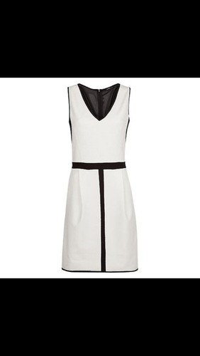 Mango White Panel Black Mesh Dress Small Bodycon A-line Party Coctail Zara Group