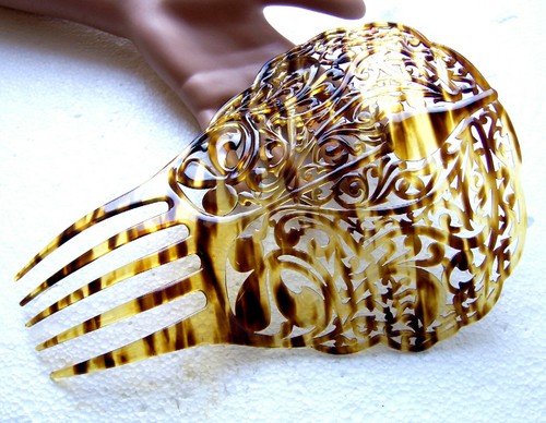 Faux tortoiseshell hair comb -  NO US IMPORT FEES - Afbeelding 10 van 10