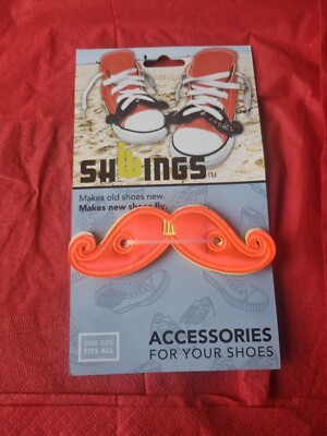 Shwings Schuhzubehör Neon Orange Schnurrbart Zubehör.