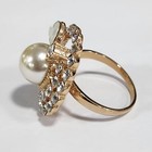 Simulated Pearl & Simulated Diamond Cluster Ring 18K Rose Gold Plated Size 7.75 — photo 4