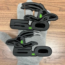 Coyote  Badges Emblem STEALTH Green Eye for 5.0 Fender  Angry  Agressive